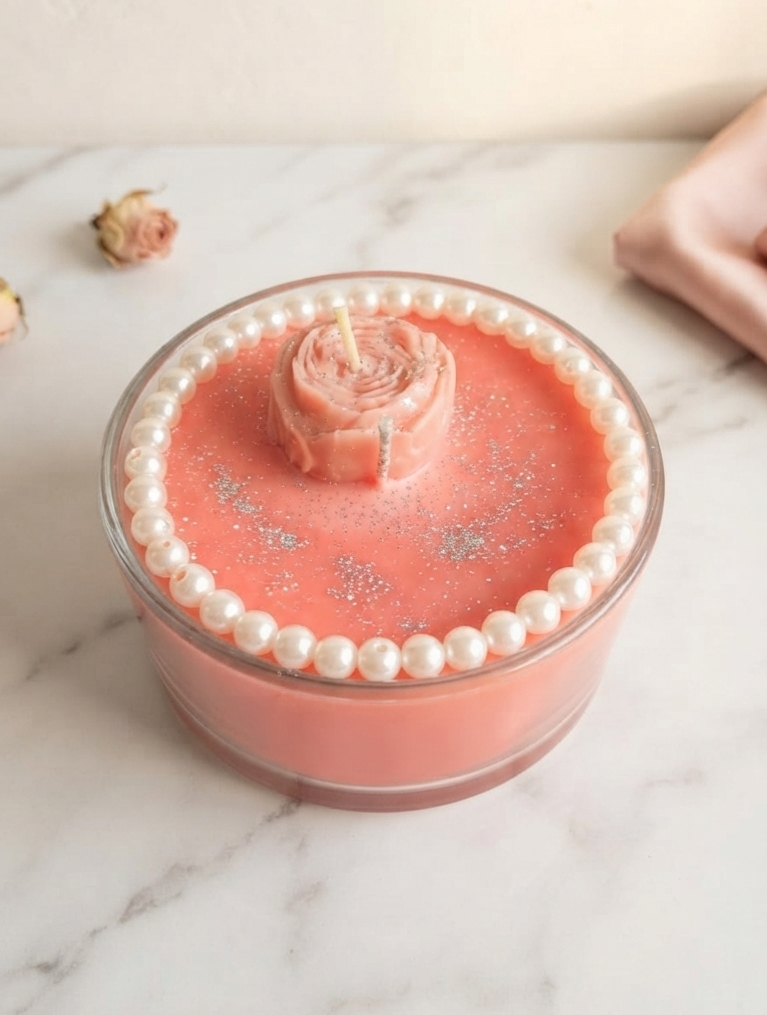 Pearl Rose Jar Candle